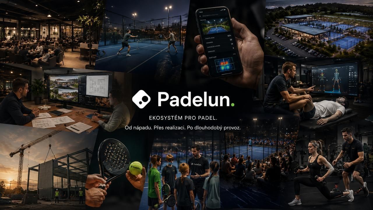 Padelun — ekosystém pro padel: výstavba kurtů, trénink, analytika a komunita